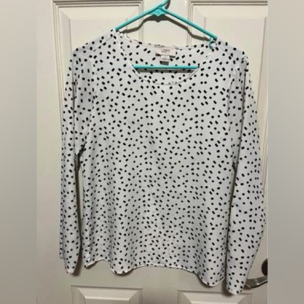 Loft blouse - size XS - 100% polyester - black and white
